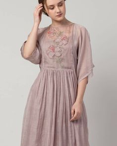 Boutique Kurti Designs, Mul Cotton Dresses, Beautiful Winter Outfits, Dusty Lilac, Frock For Women, Dress Design Patterns