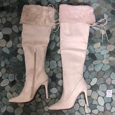 Taupe Color, Size 6, Brand New Never Been Worn Long Boot Heels, Dollette Shoes, Long Boots With Heels, Long Heels, 2000s Shoes, 2010 Outfits, Thrift Manifestation, 2000s Outfit, Fancy Heels