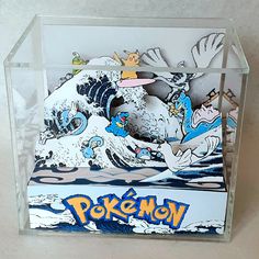 a clear box with an image of pokemon on it