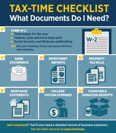 the tax checklist for what documents do i need? info sheet with information about taxes