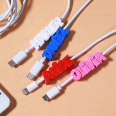 three different type of usb devices connected to each other with the word love written on them