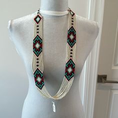 Nwt Free People Niada Beaded Necklace Retail: $38 Happy Poshing Loom Necklace, Free People Necklace, Bow Choker, Native American Necklace, Free People Jewelry, Snake Pendant, Layered Necklace Set, Moon Pendant Necklace, Flower Pendant Necklace