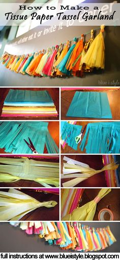 how to make a tissue paper tassel garland with pictures and instructions for making it