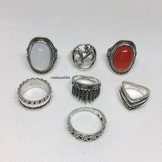 7 Vintage Ring Set,Rings For Woman, Chunky Rings, Boho Ring Set, Hippie Rings, Statesman Rings, Bohemian Rings Set Silver, Assorted Rings Pack, Rings Uk, -Gift Rings,  ✨Specifications✨ *Mixed Sizes From 15.7mm-18.1mm *Rings Can Be Worn On Different Fingers * Comes in a Pink Velvet Pouch * Available Colour: Silver * 7 Bohemian Statement Ring Set Silver  📦 Fast and Free Shipping From UK 🇬🇧  Order posted out to you within 1 Business day of your purchase. *Worldwide Shipping*  ✉️Contact me if you Hippies, Assorted Rings, Boho Ring Set, Rings Pack, Rings Boho, Set Rings, Stackable Ring Sets, Hippie Rings, Ring Sets Boho