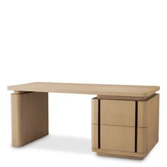 an office desk with two drawers on each side