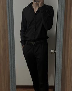 Black Outfit Men Aesthetic, Dark Outfit Men, Formal Black Outfit, Black Pants Outfit Men, Outfit Men Aesthetic, Men Outfits Aesthetic, Boys Aesthetic Outfits, Men Aesthetic Outfits, Dark Outfit