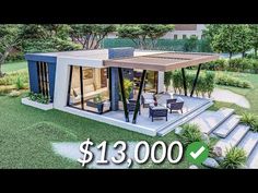 (6x7 Meters) Modern Small House Design | 1 Bedroom Tiny House Tour - YouTube Tiny Modern House Design, Modern Casitas Guest House, Tiny Houses Plans, Small House Ideas Tiny Homes, Small Modern Home Plans, Best Tiny House Layout, Small Modern Home Design, Tiny House Beach