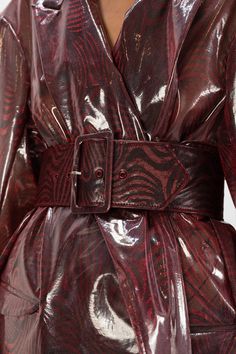 Maisie Wilen, Plastic Clothing, Oversized Belt, Red Raincoat, Rubber Raincoats, Vinyl Raincoat, Vinyl Clothing, Holographic Vinyl, Pvc Coat