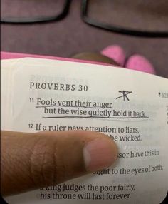 someone is reading the book provers 30