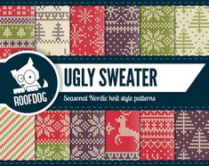 ugly sweater pattern with the words ugly sweater on it