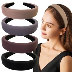 PRICES MAY VARY. 30mm leather-like Padded Headbands for Girls Women These Hairbands with thick sponge are covered by soft leather so they are very comfortable and stick in place no discomfort. These solid hard headbands are very strong and flexible. The inside is flat and soft,don't clamp your head too tight. Perfect for daily wear and any occasion. 30mm Solid Padded headbands for girls women . MATERIAL:The fashion fabric Covered headbands were made with thick sponge ,so they are very comfortabl Thick Vegan, Padded Headbands, Thick Headbands, Designer Headbands, Hard Headbands, Padded Headband, Floral Headbands, Modern Bohemian, Girls Headbands