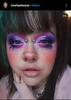 Purple Alt Makeup, Dark Hair Makeup, Goth Eye Makeup, Purple Makeup Looks, Doing Your Best, Punk Makeup, Rave Makeup, Makeup Help