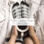 a person laying in bed with their feet up on a coffee cup and the words furry college maps