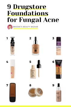 What makes a foundation good for fungal acne prone skin? It's all down to the formulation! If you are dealing with fungal acne, be sure to check ingredients in your makeup products to find out which ones may be feeding the yeast that causes fungal acne. Switching to "safe" makeup and skincare products is exactly how I cleared my fungal acne and got clear skin after 17 years of dealing with all types of acne. The foundations are good to go & affordable. #fungalacne #makeup #foundation #drugstore Acne Safe Skin Tint, Makeup Products Acne Safe, Good Foundation For Acne Prone Skin, Acne Safe Makeup Products, Best Makeup Products For Acne Prone Skin, Acne Safe Drugstore Powder