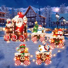 PRICES MAY VARY. ✔️【VALUABLE PACK】The Christmas train decoration has 5 carriages with a Christmas tree, Santa, elf, snowman, penguin, elk and kinds of Christmas gifts, busy from door to door giving gifts and Christmas blessings. With 23ft string of LED lights, great for your outside Christmas Eve yard decorations. ✔️【PREMIUM MATERIAL】These LED yard Christmas train decorations are made of sturdy plastic, withstand waterproof and weather-resistant, durable and reusable. The fairy lights are made o Elf Snowman, Christmas Train Set, Train Decor, Holiday Snowflakes, Santa Elf, Christmas Tree And Santa, Christmas Yard Decorations, Yard Decorations, Christmas Blessings