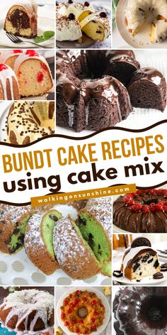 Take a look at these delicious Bundt Cake Recipes using cake mix to help you create a delicious dessert for your family and friends! Bundt Cake Recipes Box Cake, Best Cake Mix Recipe Boxes, Banana Bundt Cake Recipes From Mix Boxes, Boxed Devils Food Cake Mix Recipes, Bundt Cakes Using Cake Mixes Instant Pudding, Recipes Using A Bundt Pan, Brownie Mix Bundt Cake Recipes, Mini Bundt Pound Cake Recipes, Bundt Cake Box Recipes