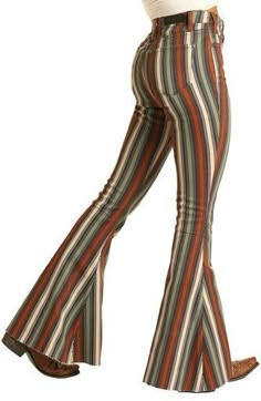 Harry Styles Concert Outfit, Womens Flare Jeans, Outfits 70s, Harry Styles Concert, Bottom Jeans, Striped Jeans