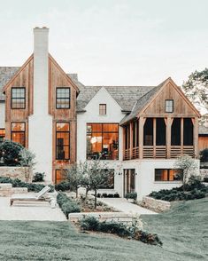 a large white house with lots of windows