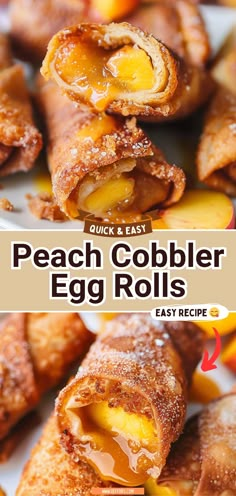 an easy recipe for peach cobbler egg rolls