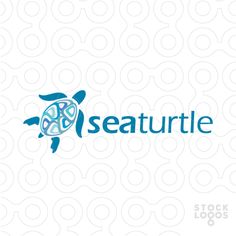 a turtle logo with the words sea turtle on it's back and an image of a