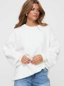 Ryanna Sweater White White Sweater Aesthetic, Friday Outfit, Sweater Oversize, Sweater White, White Brand, Buy Now Pay Later, Good Stretches, Sweaters Knitwear, Knit Sweater Cardigan