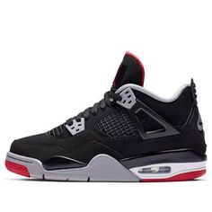 (GS) Air Jordan 4 Retro OG 'Bred' 2019 408452-060 Big Kids Basketball Shoes  -  KICKS CREW Tenis Jordan Retro, Jordan 4’s, Nike Air Jordan 4 Retro, Red Jordans, Nike Air Jordan 4, Jordan Retro 4, Dr Shoes, Black Jordans, Jordan 4s