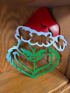 rustyroostermetal Physical product The Grinch Metal Wall Art - Whimsical Holiday Delight (C82) Mr Grinch, Coastal Wall Decor, The Grinch, Dr Seuss, Santa Hat, Live Action, Grinch, Metal Art, Metal Wall Art