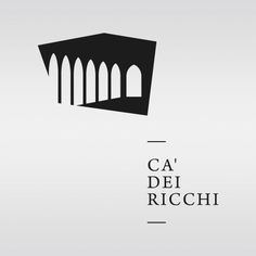 the logo for an art gallery, called ca'dei ricochii in black and white