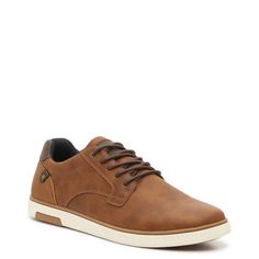 These men's Crown Vintage Edsul cognac sneakers are versatile enough to pair with every outfit in your wardrobe. Made using synthetic upper, these lace-up shoes have a round toe and features mesh fabric lining, padded collar and tongue for added comfort, removable cushioned insole, supportive molded midsole and grippy synthetic treaded outsole. pairs well with denim jeans, cargo pants, and chinos. | Crown Vintage Men's Edsul Casual Sneaker in Cognac Size 8 Medium Casual Brown Lace-up Shoes With Ortholite Insole, Brown Sneakers With Ortholite Insole For Streetwear, Casual Brown Synthetic Sneakers, Sporty Brown Lace-up Shoes With Textured Sole, Casual Brown Lace-up Shoes With Cushioned Footbed, Cognac Shoes, Mens Casual Dress Shoes, Martin Shoes, Dad Style