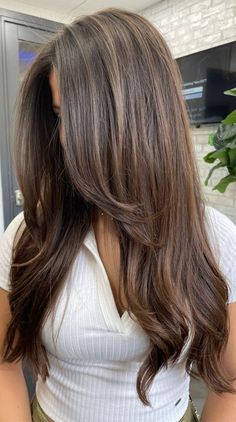 Rambut Brunette, Brunette Ombre, Brown Hair Looks, Brown Hair Inspo, Brunette Balayage, Brunette Hair With Highlights, Brown Hair Balayage