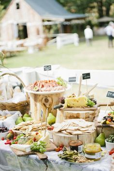 a table filled with different types of food