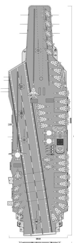 the plan for an aircraft carrier is shown