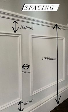 an image of the space between two walls with measurements for each wall and how to measure it