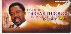 a card with the message i prophesy breakthrough in your challenges in jesus name