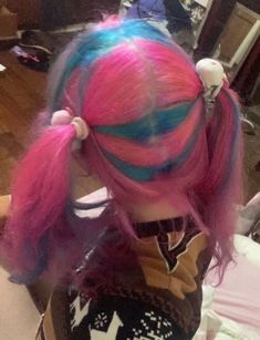 Baddie Braid Hairstyles, Pink And Blue Hair, Mlp Fluttershy, Blue And Pink Hair, Dyed Hair Inspiration, Caramel Hair, Hair Stylies, Scene Hair