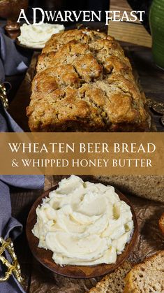 the cover of a book with bread and whipped honey butter