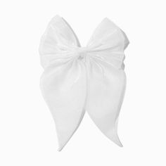 Claire's White Sheer Hair Bow Clip Crown Hair Clip, Sensitive Ears Earrings, Piercing Kit, Flower Crown Hairstyle, Everyday Hair, Hair Bow Clip, Special Occasion Hairstyles, Photo Frame Gift, Tiara Hairstyles