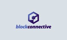 the block connective logo is shown in blue and purple, on a gray background