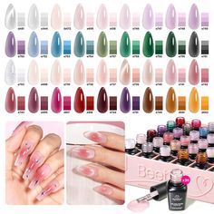 PRICES MAY VARY. Beetles 36 Color Gel Set: This beetles gel nail polish set includes 36 fashionable jelly colors gel nail, 4 x no wipe base and peel off base gel and glitter and start top coat, 1 x storage box for color gel, 1x nail clipper, 1 x wooden stick, 1 x sponge nail buffer, 1 x wooden nail buffer and the other 8 DIY nail accessories. Meet your nail Manicure needs at home. Long-Lasting Shine: Beetles Gel nail polish has vibrant colors and can be full of gloss. We make our nail polish dur Gel Nail Polishes, Beetle Nail Polish, Jelly Polish, Beetles Gel Polish, Types Of Nail Polish, Cat Eye Colors, Hard Gel Nails, Crystal Ice, Gel Set