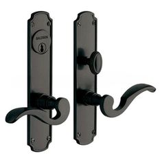 Bismark Double Cylinder Entry Mortise Lock Trim Satin Black Finish Oil Rubbed Bronze Door Hardware, Black Door Hardware, Baldwin Hardware, Front Door Handles, Door Entry, Mortise Lock, Fiberglass Door, Lock Set, Decorative Hardware