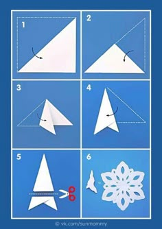 how to make an origami snowflake out of paper - step by step instructions