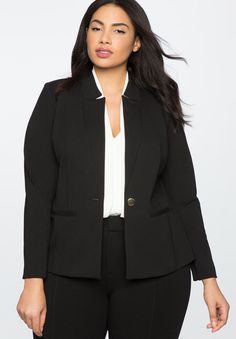 The Ultimate Stretch Work Blazer Work Blazers Women, Plus Size Suits For Women, Stretch Work Pants, Plus Size Business, Plus Size Workwear, Plus Size Winter Outfits, Blazer Suit Women, Work Pants Women, Work Blazer