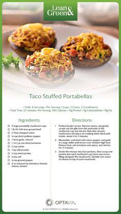 the menu for taco stuffed potatoes