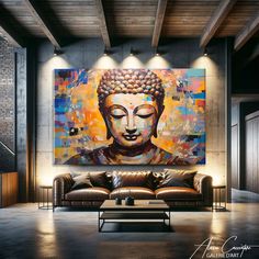 Buddha Canvas Painting, Zen Wall Art Print, Buddha Art Print, Zen Art Print, Buddha Canvas Wall Art, Over The Bed Wall Decor Abstract Art ------------- About the wall art ------------- Handmade by our craftsmen in the USA for American/Canadian customers or Germany for our European customers. All our canvases are mounted on a 2cm (0.75 inches) handmade wooden frame * Once received, all you have to do is simply put your new print on the wall. * We use special UV-resistant inks that will prevent th Buddha Art Painting Acrylics, Buddha Painting Acrylic On Canvas, Golden Buddha Painting, Buddha Canvas Painting, Ancestral Wisdom, Bild Gold, Buddha Wall Decor, Canvas Painting For Living Room, Hall Painting