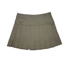 army green pleated mini skirt top selling skirt low slung on the hip skirt, rides on the hip fits great. invisible zipper on the side. on the short side. its about the mini y2k skirt. comes in more colors on etsy listings while supplies last Cheap Green School Skort, Green Short Pleated Lined Skirt, Short Green Lined Pleated Skirt, Green Pleated Short Skirt With Lining, Fitted Khaki Skort For Spring, Green Pleated Stretch Skort, Green Mini Length Skort For School, Green Pleated Fitted Tennis Skirt, Fitted Green School Skirt