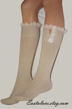 Lace Boot Socks Trim with embroidery Lace and buttons by Eastalace Lace Boot Socks, Band Stretches, Socks Lace, Style Socks, Leg Warmer, Top Band, Embroidery Lace, Boot Socks, My Passion