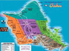 a map of the state of hawaii with all its capital cities and major roads in it