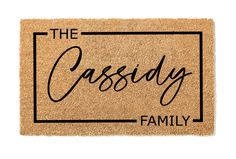 Personalized Family Name Border Custom Doormat Customized Door Mat Ideas, Family Door Mat, Door Mat Ideas, Front Porch Decorating Ideas, Mat Ideas, Porch Decorating Ideas, Patio Inspiration, Front Porch Decorating, Coir Doormat