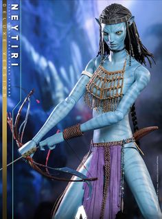 a blue avatar is holding a bow and arrow in one hand, with two hands on the other