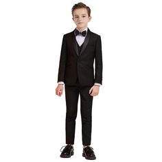 PRICES MAY VARY. 【🤵 GREAT VALUE BOYS' SET OF 5 PIECES】: Blazers, vest, pants, shirt, bow tie. In order to meet the various outfits, the boys' suit is also paired with a bow tie and a versatile pocket towel. 【🤵ADJUSTABLE WAIST】: The waist of the pants can be adjusted on both sides and on the back of the vest to make the garment look slimmer. 【🤵 REAL POCKETS DESIGN】: All pockets of the boys' suit are real pockets, which can hold small items. 【🤵 WASHING】: Can be dry cleaned, dried and hung for Kids Tuxedo Boys Wedding Itty Bitty Toes, Tuxedo For Kids, Kids Wedding Dress, Boys Suits For Wedding Kids Black, Kids Suits Boys Semi Formal Wear, Toddler Tuxedo, Suit For Boys, Boys Formal, Boys Formal Wear